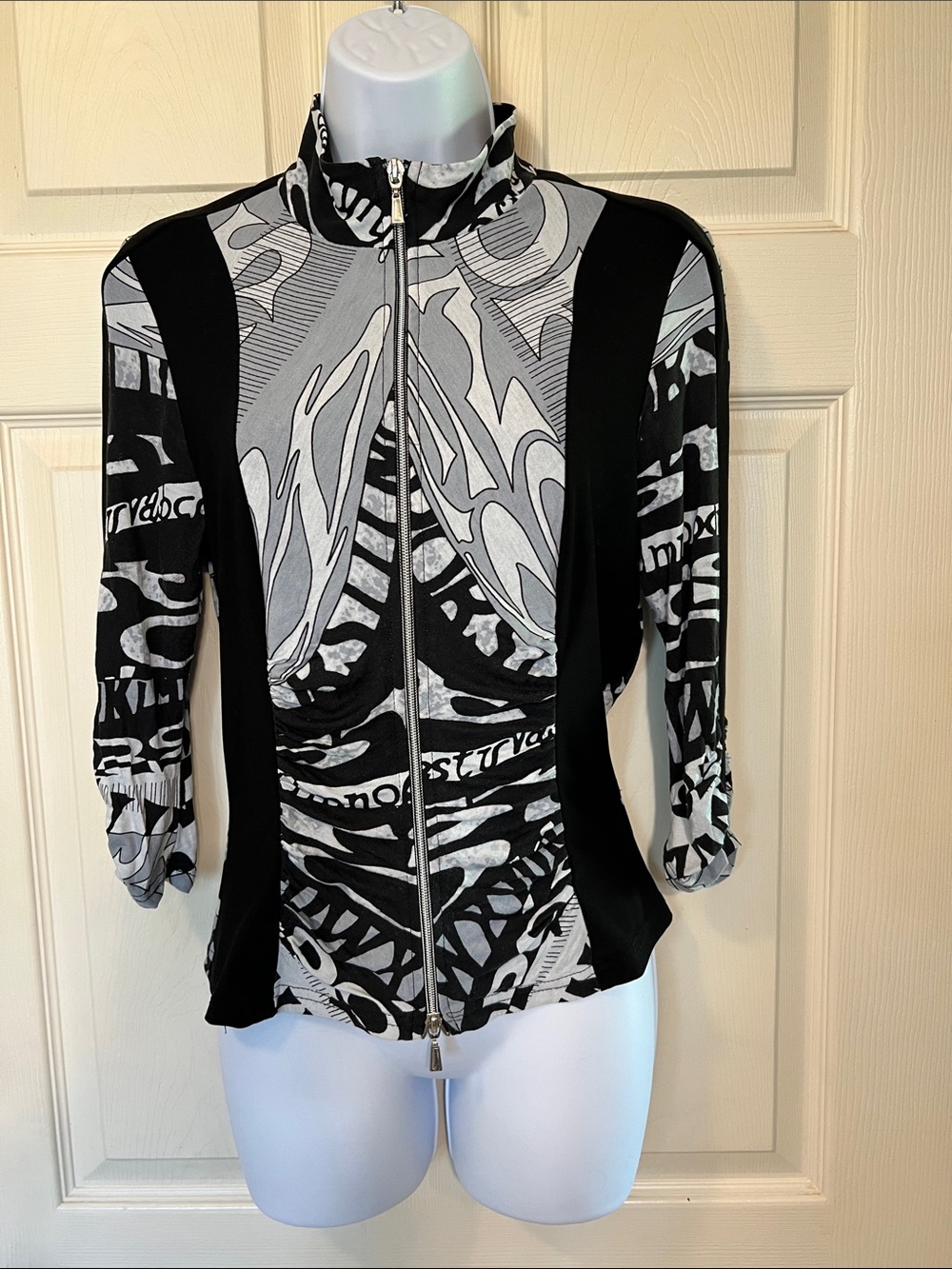 Joseph Ribkoff Black and White Striped Jacket